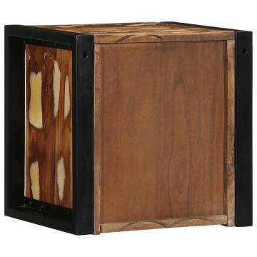 Multicolour Bedside Cabinet - Solid Reclaimed Wood 40x35x40 cm