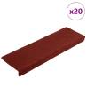 Stair Mats Self-Adhesive 20 pcs Bordeaux Red - Home Safety