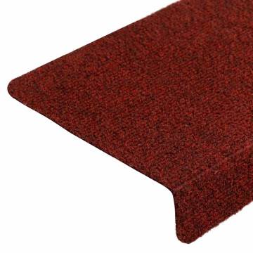 Stair Mats Self-Adhesive 20 pcs Bordeaux Red - Home Safety