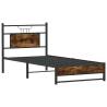 Smoked Oak Bed Frame 90x190 cm - Single Engineered Wood