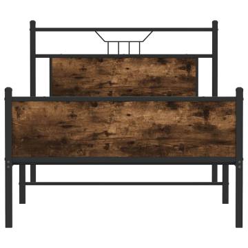 Smoked Oak Bed Frame 100x200 cm | Durable & Stylish | HipoMarket