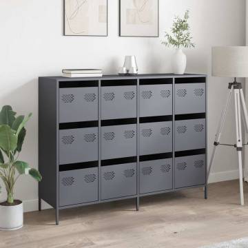 Stylish Anthracite Sideboard - Cold-rolled Steel 135x39x103.5 cm