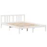 King Size White Bed Frame with Headboard - 150x200 cm