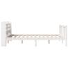 King Size White Bed Frame with Headboard - 150x200 cm