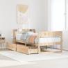  Bed Frame without Mattress 100x200 cm Solid Wood Pine Colour natural Size 100 x 200 cm 