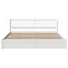 Bed Frame with Headboard - White 200x200 cm | HipoMarket