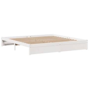 Bed Frame with Headboard - White 200x200 cm | HipoMarket