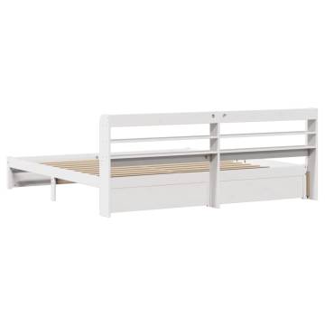 Bed Frame with Headboard - White 200x200 cm | HipoMarket