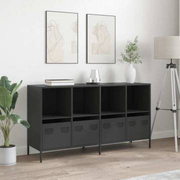 Stylish Black Sideboard - 135x39 cm Cold-rolled Steel