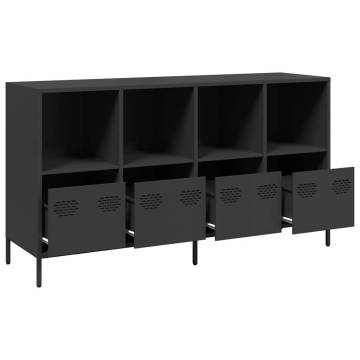 Stylish Black Sideboard - 135x39 cm Cold-rolled Steel