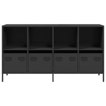 Stylish Black Sideboard - 135x39 cm Cold-rolled Steel