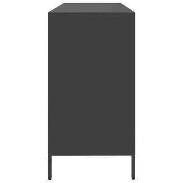 Stylish Black Sideboard - 135x39 cm Cold-rolled Steel