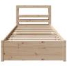 Wooden Bed Frame with Headboard - 75x190 cm Small Single