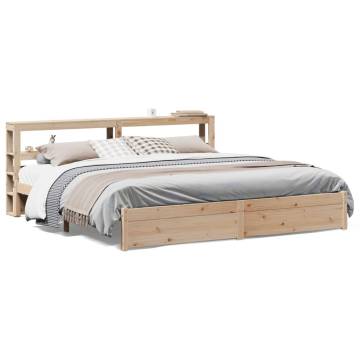 Wooden Bed Frame with Headboard 200x200 cm - No Mattress