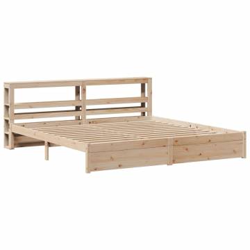 Wooden Bed Frame with Headboard 200x200 cm - No Mattress