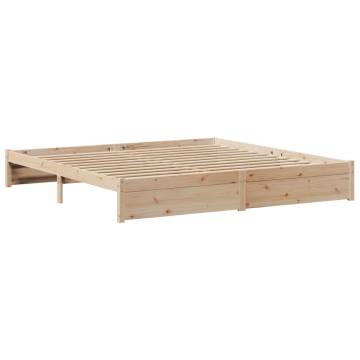 Wooden Bed Frame with Headboard 200x200 cm - No Mattress