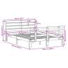 King Size Bed Frame with Headboard - 150x200 cm | HipoMarket