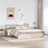  Bed Frame with Headboard without Mattress 180x200 cm Super King Colour brown Size 180 x 200 cm 