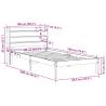 Wax Brown Bed Frame with Headboard - 90x190 cm Single