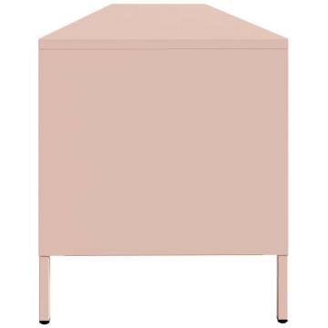 Stylish Pink TV Cabinet - Cold-Rolled Steel, 202x39x43.5 cm