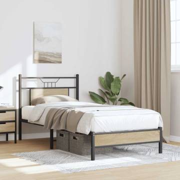 Sonoma Oak Bed Frame 90x200 cm | Engineered Wood | HipoMarket UK