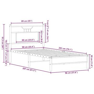 Sonoma Oak Bed Frame 90x200 cm | Engineered Wood | HipoMarket UK