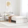 Bed Frame with Headboard - White Small Single 75x190 cm