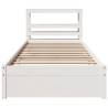 Bed Frame with Headboard - White Small Single 75x190 cm