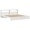 Stylish White Bed Frame with Headboard | 200x200 cm