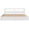 Stylish White Bed Frame with Headboard | 200x200 cm