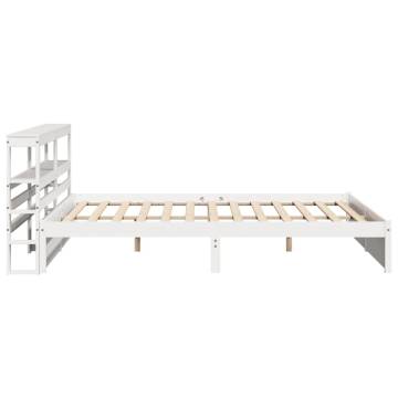 Stylish White Bed Frame with Headboard | 200x200 cm