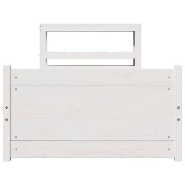 White Bed Frame with Headboard - Small Single 75x190 cm