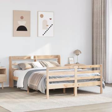 Small Double Bed Frame with Headboard - 120x190 cm