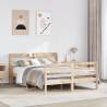 Small Double Bed Frame with Headboard - 120x190 cm