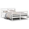 White Bed Frame with Headboard 140x200 cm | Hipomarket