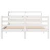 King Size White Bed Frame with Headboard - 150x200 cm