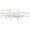 White Bed Frame with Headboard - 200x200 cm | Hipo Market