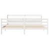 White Bed Frame with Headboard - 200x200 cm | Hipo Market