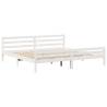 White Bed Frame with Headboard - 200x200 cm | Hipo Market