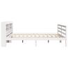 White Bed Frame with Headboard - 200x200 cm | Hipo Market