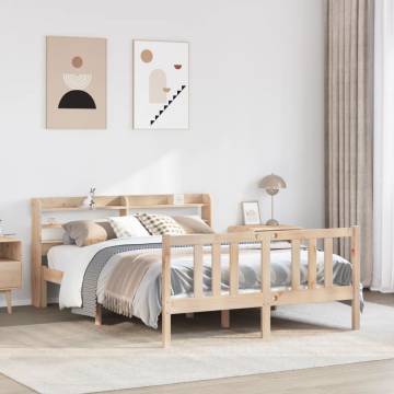 Wooden Bed Frame with Headboard 140x190 cm - HipoMarket