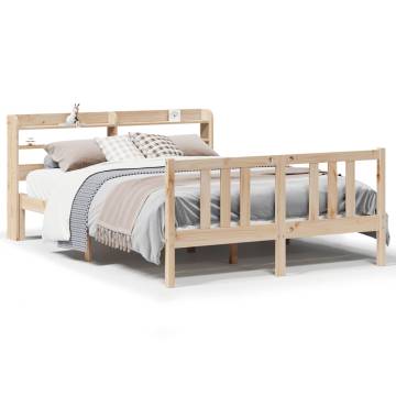 Wooden Bed Frame with Headboard 140x190 cm - HipoMarket