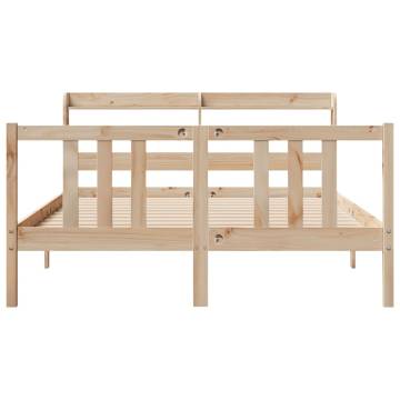 Wooden Bed Frame with Headboard 140x190 cm - HipoMarket