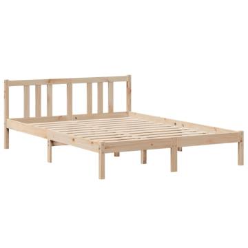 Wooden Bed Frame with Headboard 140x190 cm - HipoMarket