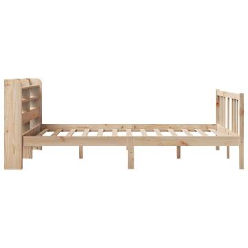 Wooden Bed Frame with Headboard 140x190 cm - HipoMarket