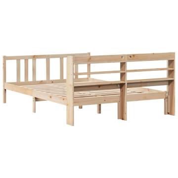 Wooden Bed Frame with Headboard 140x190 cm - HipoMarket