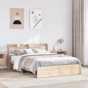 Wooden Bed Frame with Headboard 140x190 cm - HipoMarket