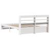 White Bed Frame with Headboard 120x200 cm - HipoMarket