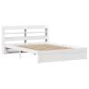 Elegant White Bed Frame with Headboard - 140x200 cm