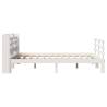 Stylish White Bed Frame with Headboard - 140x190 cm